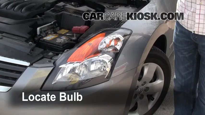 2007 Nissan Altima S 2.5L 4 Cyl. Lights Headlight (replace bulb)